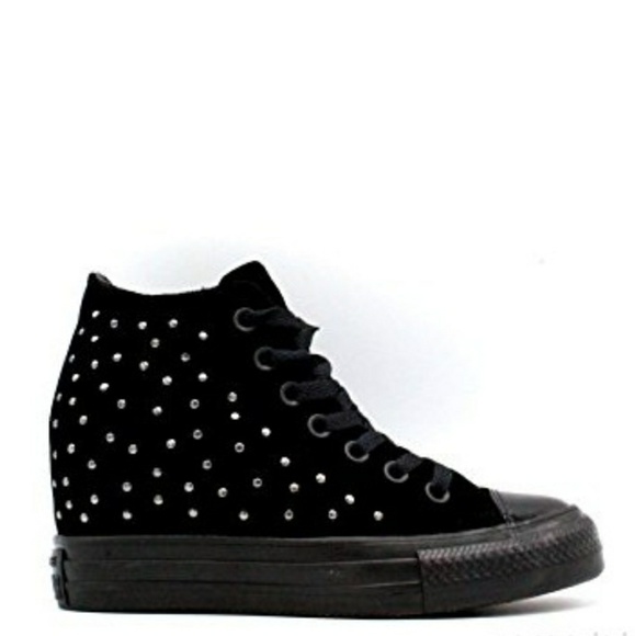 NWT Converse Chuck Wedges Black Velvet - Picture 6 of 8
